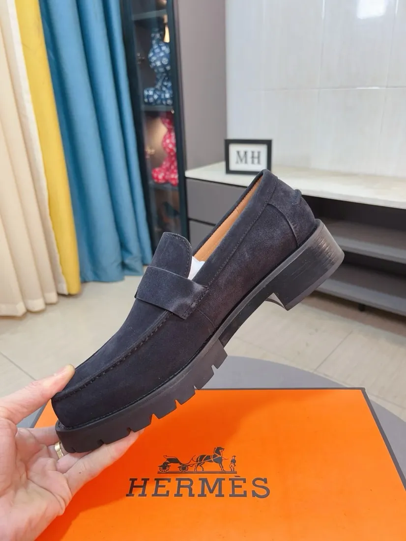 Men's shoes 💰458🌹🌹Niuli "HERMES" Hermès business leather shoes, original factory configuration, original imported frosted cowhide upper + luxury hardware logo + fully imported original customized cowhide lining, sole: rubber wear-resistant outsole, difficult craftsmanship, original factory follow-up goods, 🔍🔍high quality code number: 38-44 45 can be customized